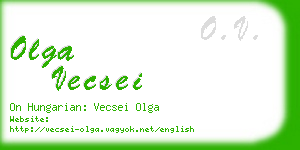 olga vecsei business card